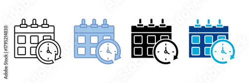 Schedule   Icon Set Multiple Style Collection