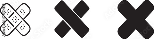 Three band aid icons