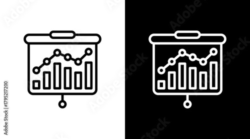 Histogram White Icon Set Design