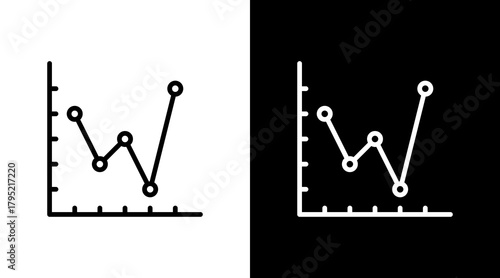 Line Graph White Icon Set Design