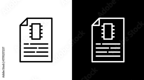 Data Sheet White Icon Set Design