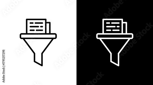 Data Filter White Icon Set Design