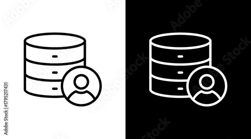 User Data White Icon Set Design