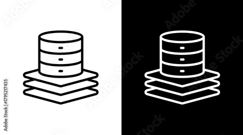 Data Layer White Icon Set Design