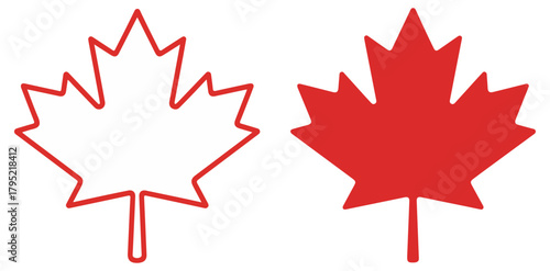 red maple leaf canadian icon vector