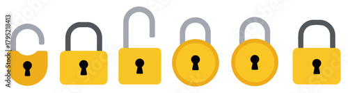 open and closed padlock lock icon