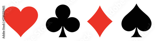 playing card suit deck vector icons