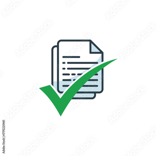 Document with a green checkmark indicating approval or completion
