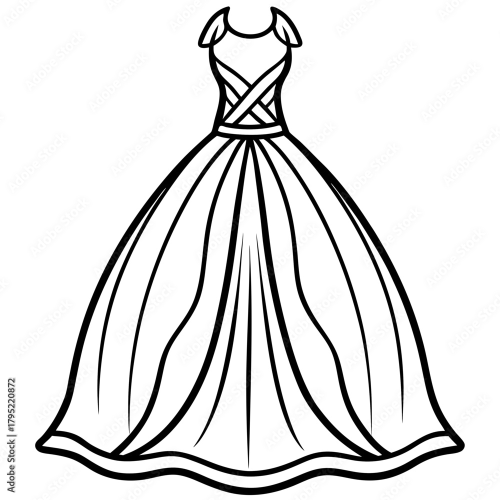 Obraz premium Gown line art vector