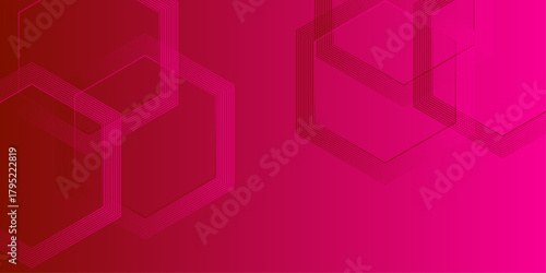 Luxury red and gold abstract background. Abstract background with hexagonal geometry as the main figure. Tech business gradient background banner presentation art design hexagonal elements .
