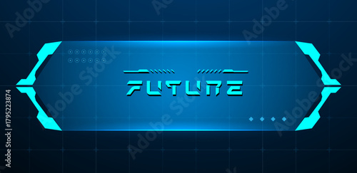 Blue technology box or futuristic callout title. Vector Editable