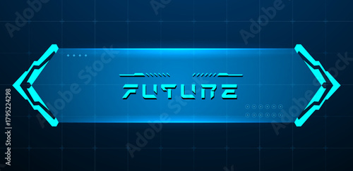 Blue technology box or futuristic callout title. Vector Editable