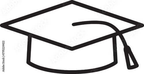 Graduation cap vector icon for education and academic success
