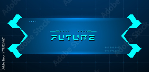 Blue technology box or futuristic callout title. Vector Editable