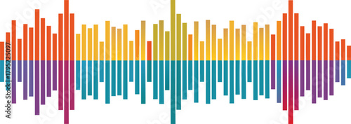 Colorful audio equalizer sound wave rhythm frequency analysis