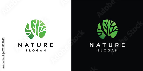 Tree vector logo design.Natural Vector Tree Logo.	
