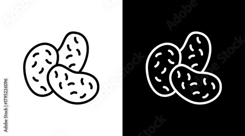 Chicken Nuggets  White Icon Set Design