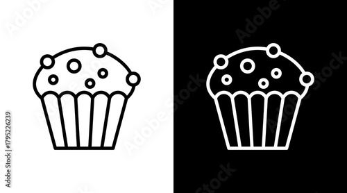 Muffin  White Icon Set Design
