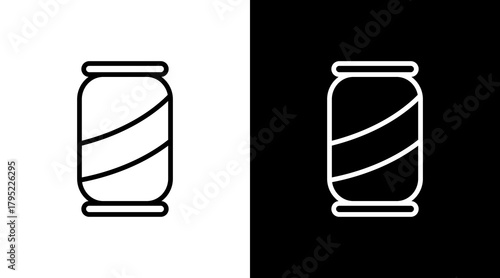 Soda Can  White Icon Set Design