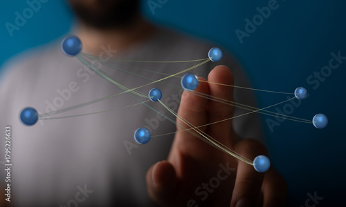 Close up on a hand connecti...