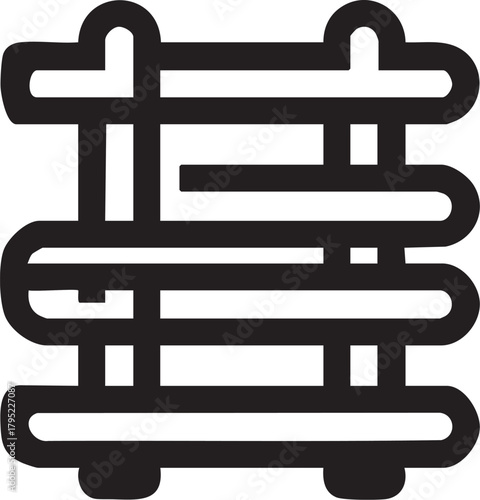 Abstract maze vector graphic - black and white puzzle design eps silhouette