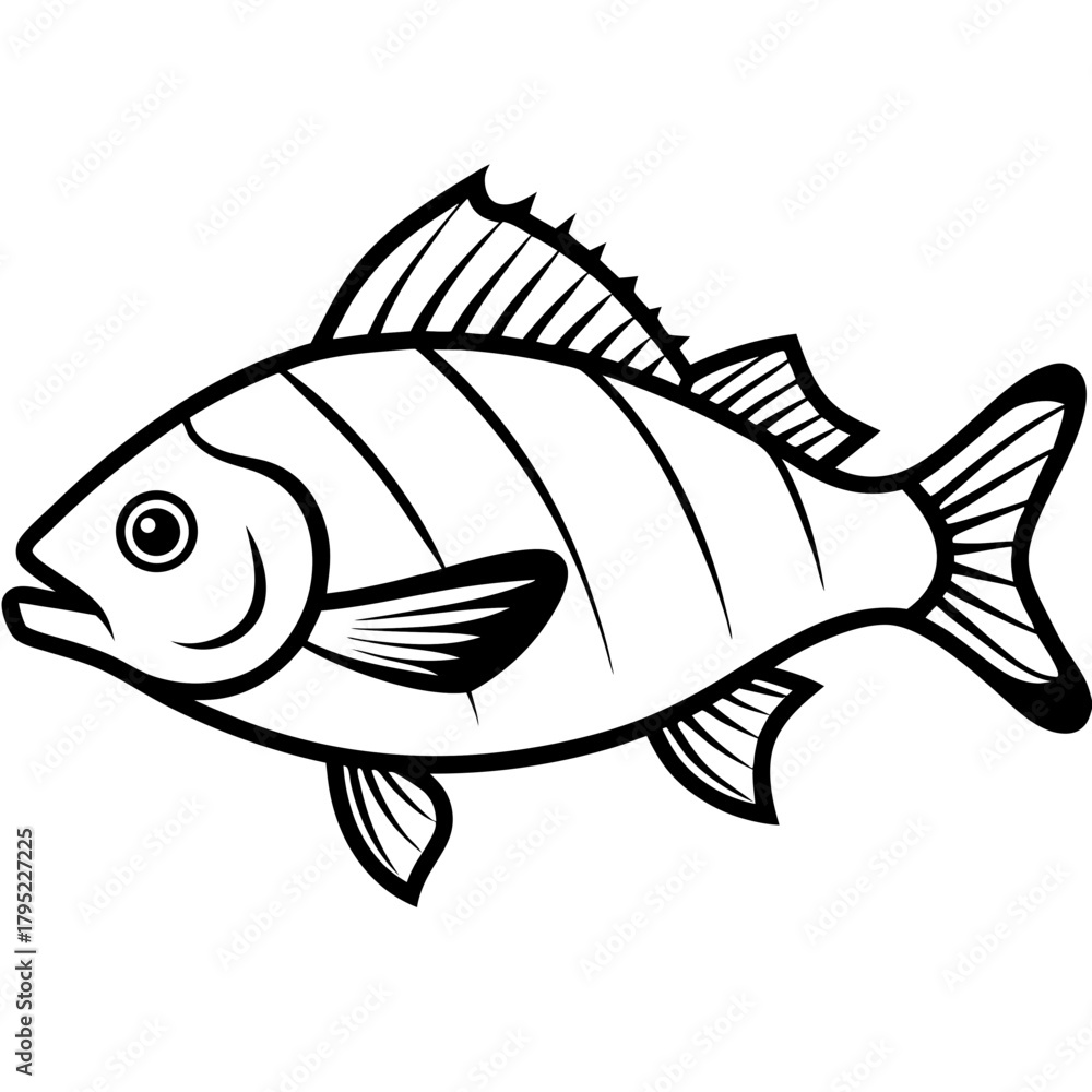 Fototapeta premium Snapper line art vector