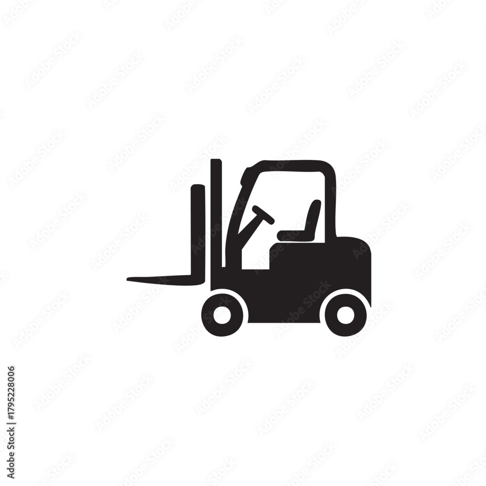 Fototapeta premium Forklift icon vector - material handling equipment illustration eps silhouette