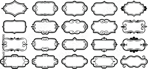 Vintage ornamental frames set with elegant borders and shapes
