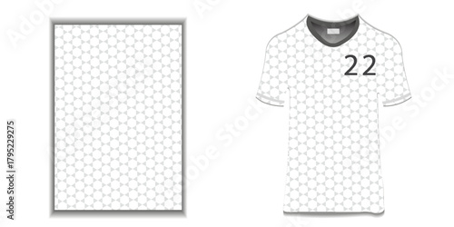 Specification Baseball T Shirt Mockup  isolated on white background , A sample design elements or text number on the shirt , blank for printing , vector illustration