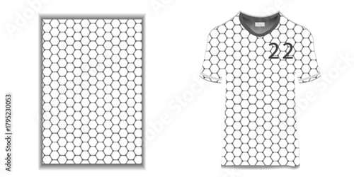 Specification Baseball T Shirt Mockup  isolated on white background , A sample design elements or text number on the shirt , blank for printing , vector illustration