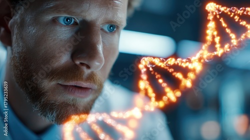 Researcher Analyzing Glowin...