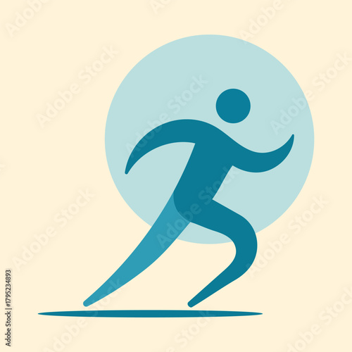 Running athlete silhouette – fitness and sports illustration