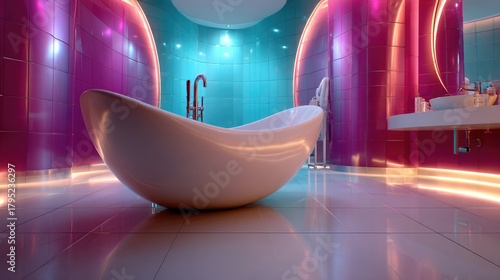 Glossy Fuchsia Bathroom wit...