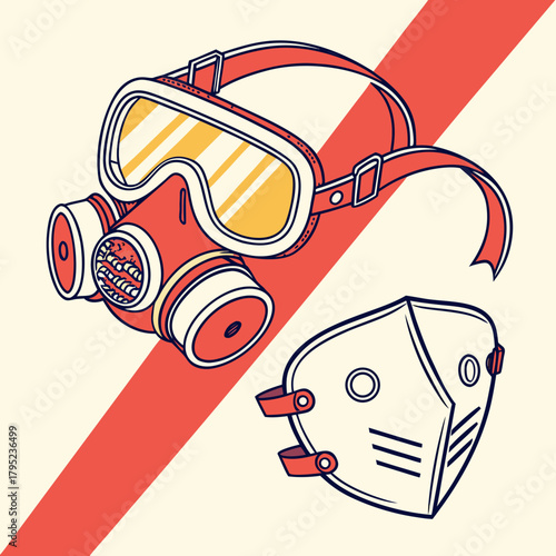 Gas masks and respirators for protection