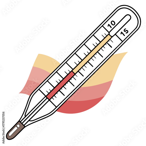 Illustration of a thermometer showing a fever