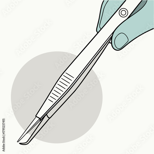 Illustration of tweezers being held by a hand