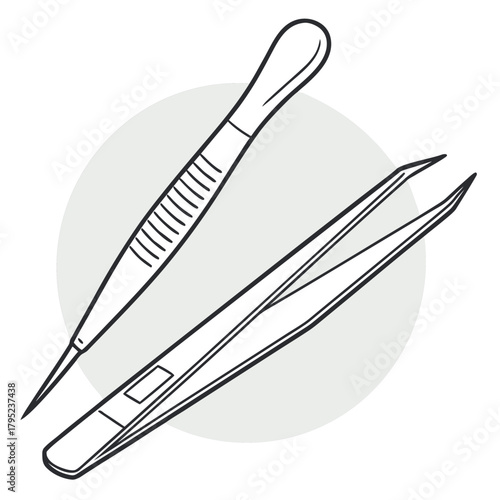 Illustration of two pairs of tweezers