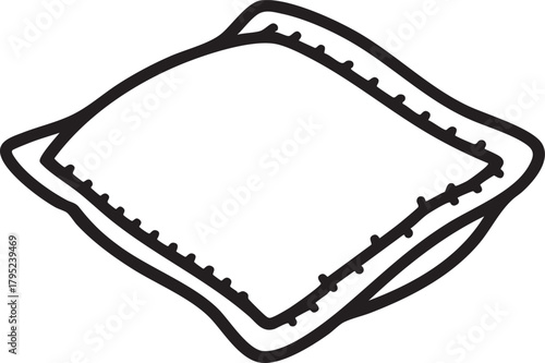 Pillow vector illustration: square decorative cushion clipart eps silhouette
