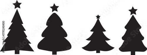 vector illustration of a christmas tree on white background