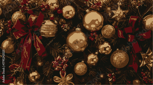Christmas decoration illustration background