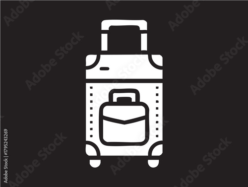 Suitcase vector icon: travel luggage, baggage illustration eps silhouette