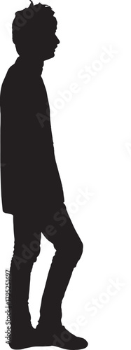 vector,silhouette of side view of a man walking