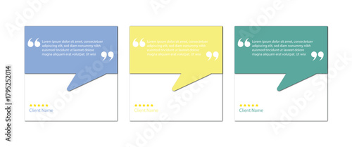 Quote frames templates set. Speech bubble quotes template. 