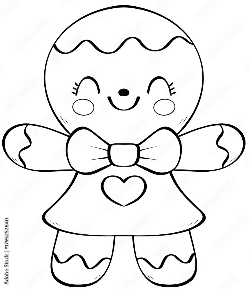 Fototapeta premium line ginger bread cartoon 