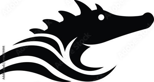 Dragon head logo design vector illustration mythical creature symbol eps silhouette