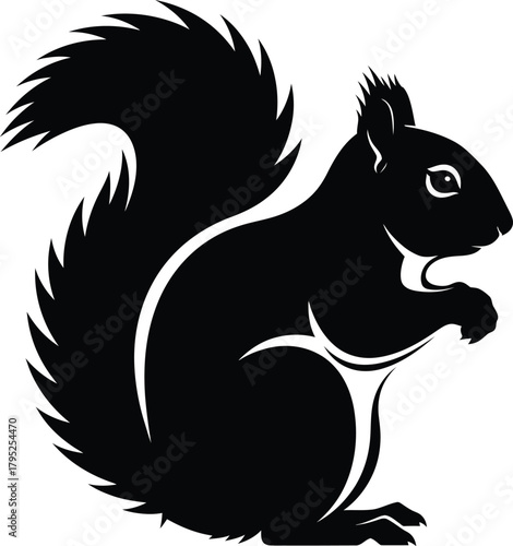 Wallpaper Mural Black squirrel silhouette vector illustration wildlife animal rodent art eps Torontodigital.ca