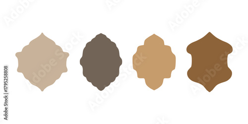 Ornamental Label Shapes Vector Set. Vintage Frame Silhouettes