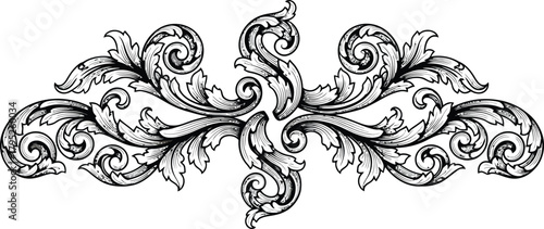 Download vintage baroque floral ornament vector design element graphic eps silhouette