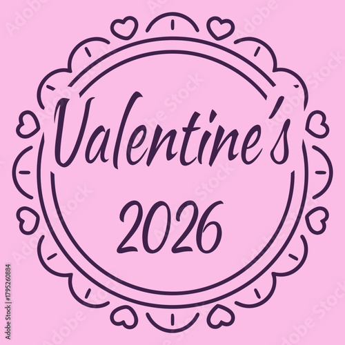 Valentine's 2026: A romantic emblem for a special celebration, adorned with hearts.