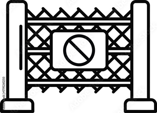 No entry fence icon vector illustration barrier restricted area sign eps silhouette